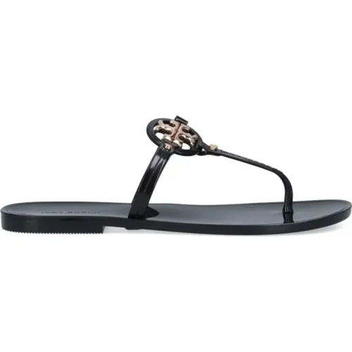 Schwarze Logo Flip Flop Sandalen , Damen, Größe: 36 EU - TORY BURCH - Modalova