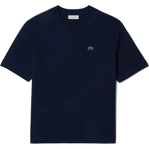 Soft Jersey T-shirt with Ribbed Collar , female, Sizes: S, M, 2XS - Lacoste - Modalova