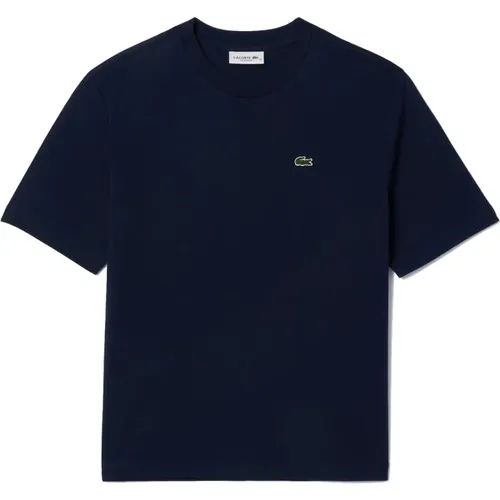 Soft Jersey T-shirt with Ribbed Collar , female, Sizes: S, XS, 2XS - Lacoste - Modalova