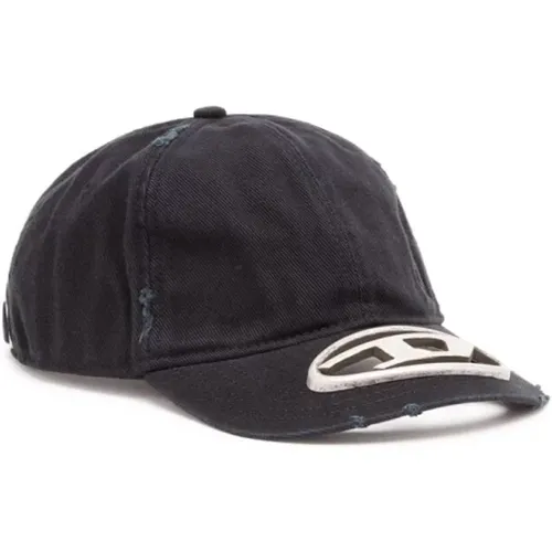 Washed Cotton Cap with Front Logo , male, Sizes: ONE SIZE - Diesel - Modalova