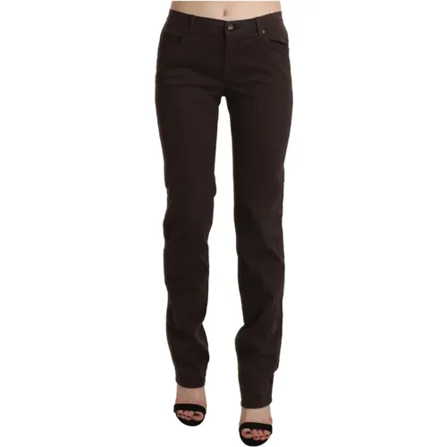 Braune Slim-Fit Baumwoll Skinny Jeans , Damen, Größe: W32 - Ermanno Scervino - Modalova