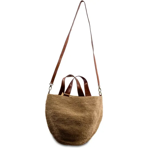 Woven Top-Handle Tote Bag , female, Sizes: ONE SIZE - Ibeliv - Modalova
