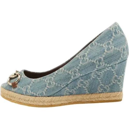 Pre-owned Denim heels , female, Sizes: 3 1/2 UK - Gucci Vintage - Modalova