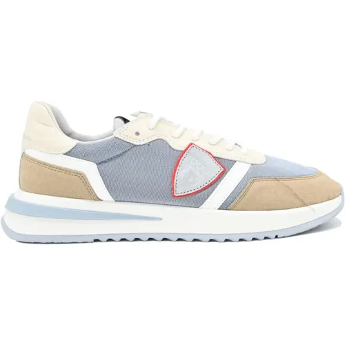 Niedrige Sneakers Blau Weiß Mondial , Herren, Größe: 46 EU - Philippe Model - Modalova