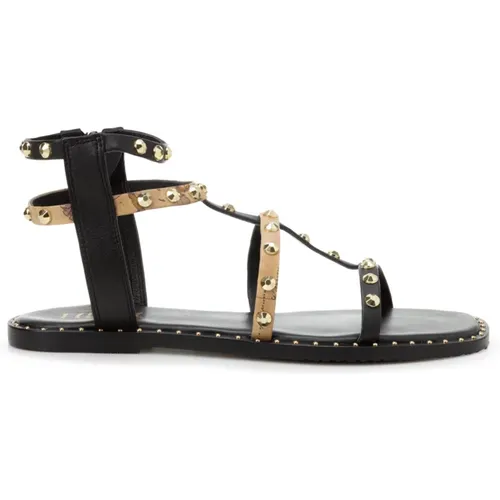 Studded Two-Tone Sandals with Ankle Closure , female, Sizes: 5 UK, 7 UK, 4 UK, 6 UK - Alviero Martini 1a Classe - Modalova