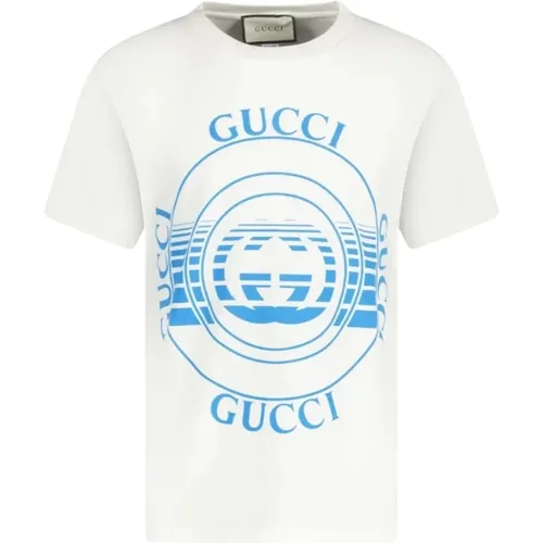 Record Logo Print T-Shirt in , male, Sizes: M, 2XL, XL, S - Gucci - Modalova