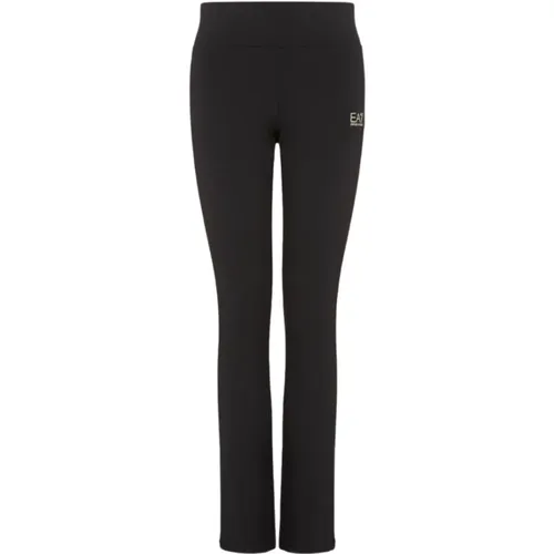 Slim Fit Cotton Trousers with College Sweatshirt Style , female, Sizes: L - Emporio Armani EA7 - Modalova