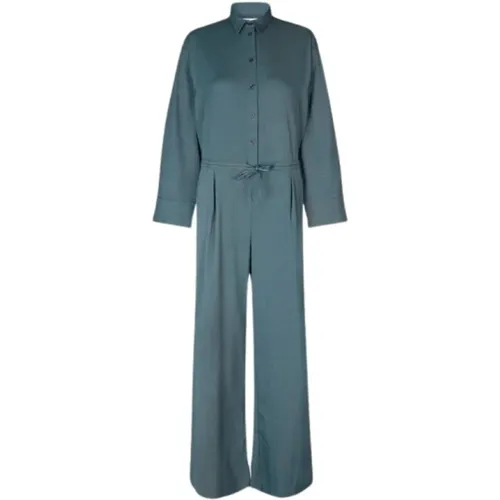 Blau-Grauer Jumpsuit mit Langen Ärmeln - Samsøe Samsøe - Modalova