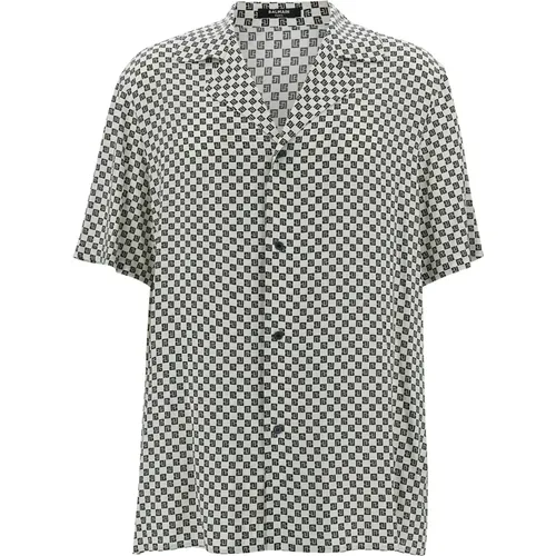 Graues Mini Monogramm Pyjama Hemd,Mini Monogram Bowling Hemd,Hemd mit Mini-Monogramm - Balmain - Modalova