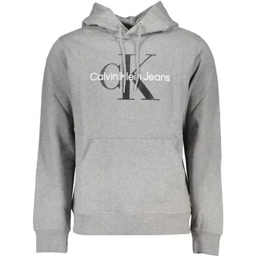 Hooded Sweater with Logo Print , male, Sizes: XS, M, L, S, 2XL, XL - Calvin Klein - Modalova