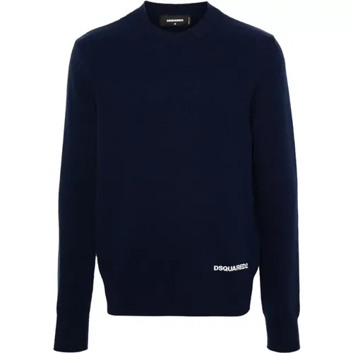 Bestickter Wollmischung Crewneck Pullover - Dsquared2 - Modalova