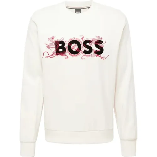 Printed Logo Sweatshirt , male, Sizes: L - Hugo Boss - Modalova