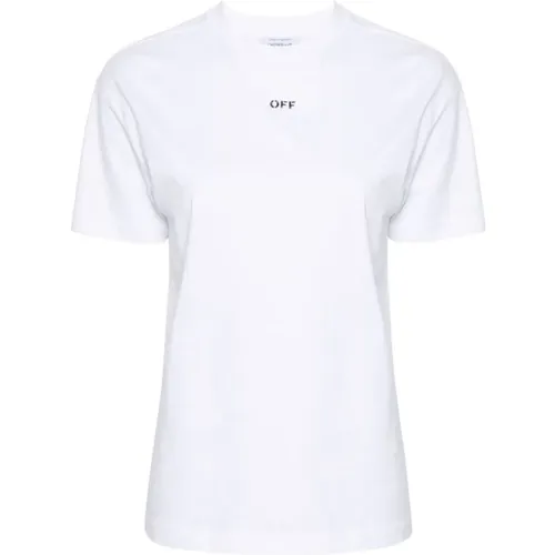 Off , Logo Print T-shirt , female, Sizes: M, XS - Off White - Modalova