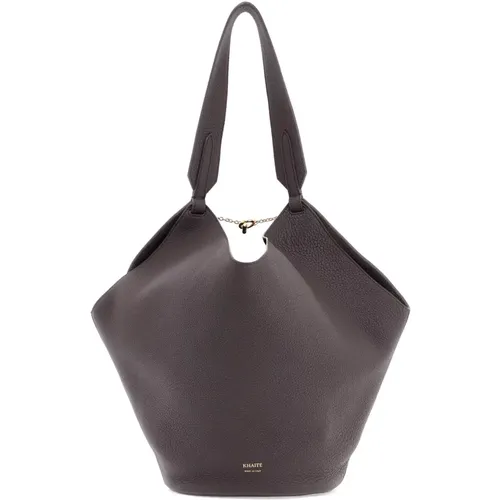 Lotus Tote Bag in Hammered Leather , female, Sizes: ONE SIZE - Khaite - Modalova