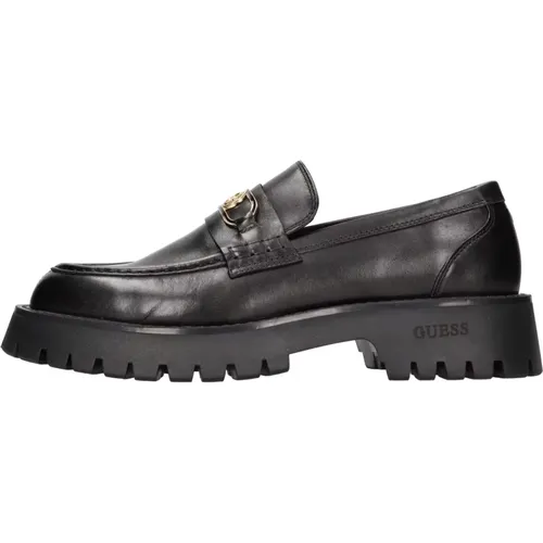 Flache Schuhe Schwarz , Herren, Größe: 43 EU - Guess - Modalova