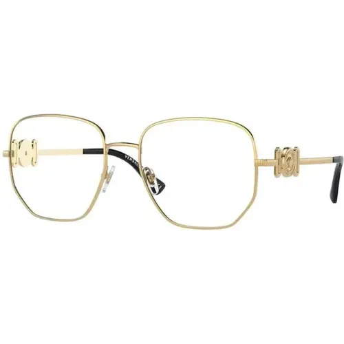 Gold Frame Eyeglasses Ve1283 , unisex, Sizes: 54 MM - Versace - Modalova