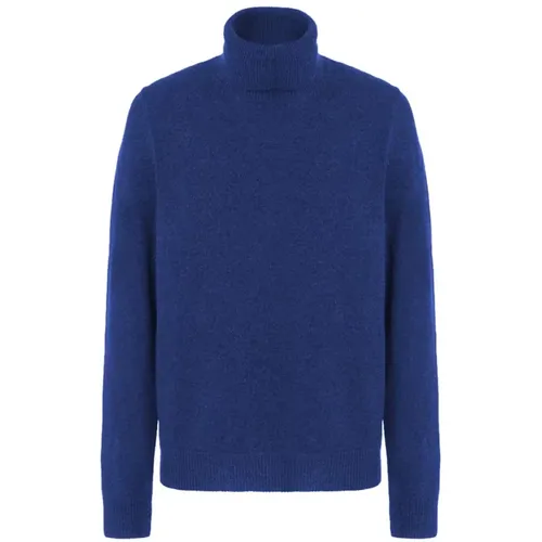 Blauer Wollrollkragenpullover Herren - Malo - Modalova