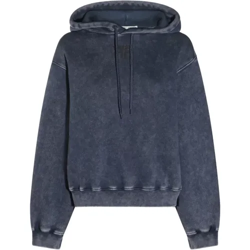 Schwarzer Baumwollkapuzenpullover , Damen, Größe: M - alexander wang - Modalova