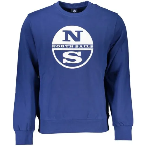 Gebürsteter Sweatshirt mit Logo-Druck , Herren, Größe: M - North Sails - Modalova