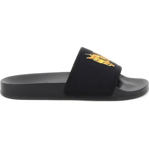 Burning Monogram Slides , male, Sizes: 6 UK, 5 UK, 7 UK - Palm Angels - Modalova