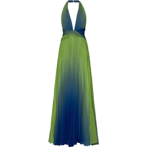 Gradient Halterneck Party Dress , female, Sizes: M, L - Blanca Vita - Modalova