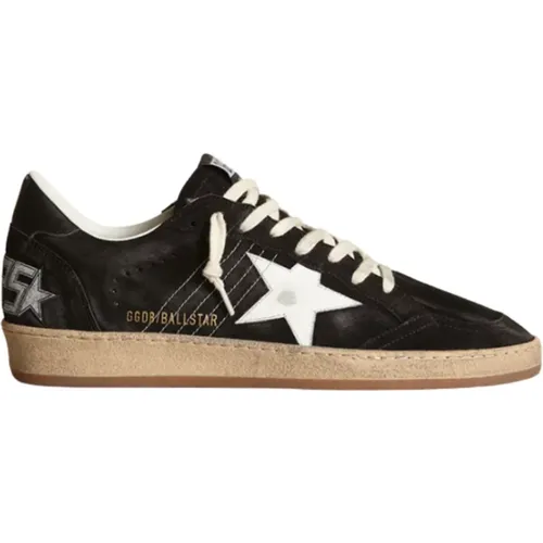 Schwarze Wildleder Ball Star Sneakers , Damen, Größe: 45 EU - Golden Goose - Modalova