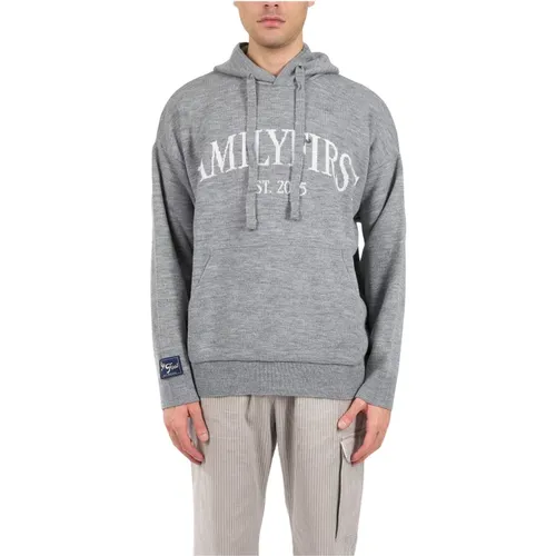 Wollmischung Hoodie mit Logo , Herren, Größe: L - FAMILY FIRST - Modalova