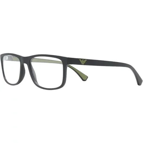 Schwarze Optische Brille Klassischer Stil , Herren, Größe: 53 MM - Emporio Armani - Modalova