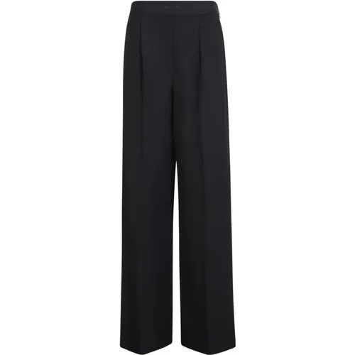 Wide Leg Trousers with Logo Waistband , female, Sizes: M, S - Msgm - Modalova