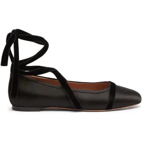 Schwarze Flache Schuhe Eleganter Stil , Damen, Größe: 40 EU - Malone Souliers - Modalova