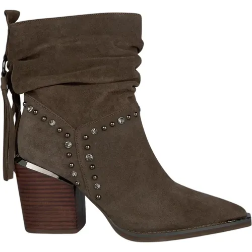 Pointed Toe Leather Ankle Boots , female, Sizes: 7 UK, 2 UK - Alma en Pena - Modalova