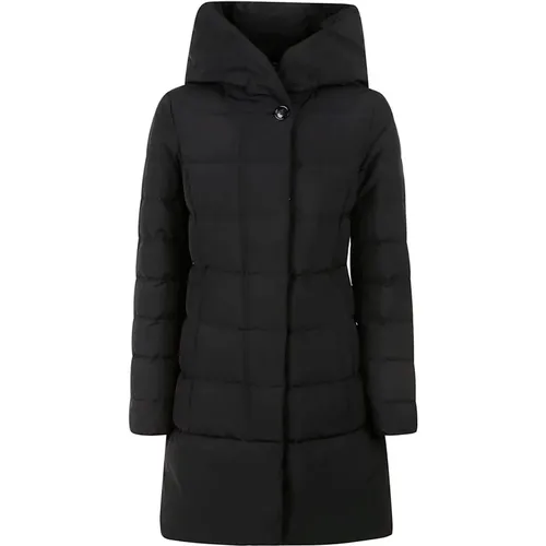 Schwarzer Puffy Prescott Parka Mantel , Damen, Größe: L - Woolrich - Modalova