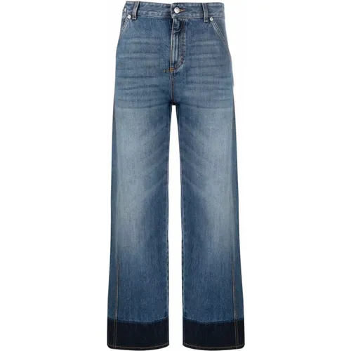 Zweifarbige Straight-Leg Denim Jeans - alexander mcqueen - Modalova