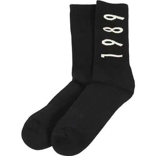Schwarze Socken , Herren, Größe: M/L - 1989 Studio - Modalova