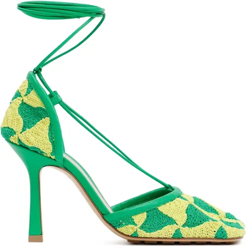 Green Stretch Sandals Aw22 , female, Sizes: 6 UK, 5 1/2 UK, 3 UK - Bottega Veneta - Modalova