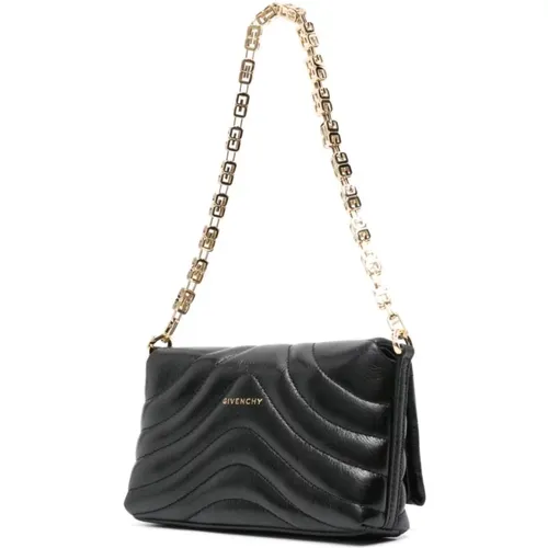 Schwarze gesteppte Leder-Schultertasche mit goldener Hardware - Givenchy - Modalova