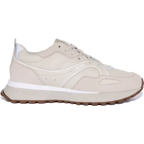 Sporty Cream Runner Shoes , male, Sizes: 8 UK, 6 UK, 12 UK - Boss - Modalova