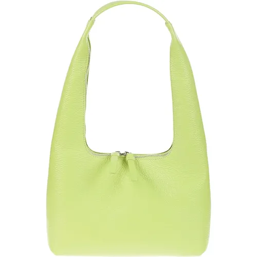 Grüne Leder Reißverschlusstasche,Weiße Ledertasche mit Reißverschluss - Liviana Conti - Modalova