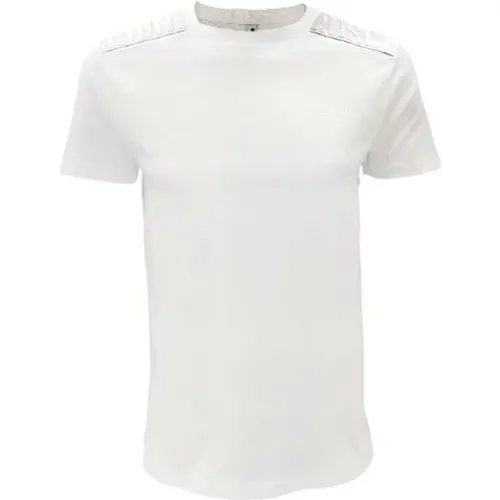 Weiße Baumwoll-T-Shirt mit Gummi-Buchstaben - Moschino - Modalova