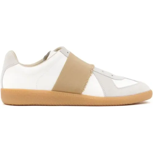 Weiße Sneakers mit Wildlederbesatz , Damen, Größe: 40 EU - Maison Margiela - Modalova