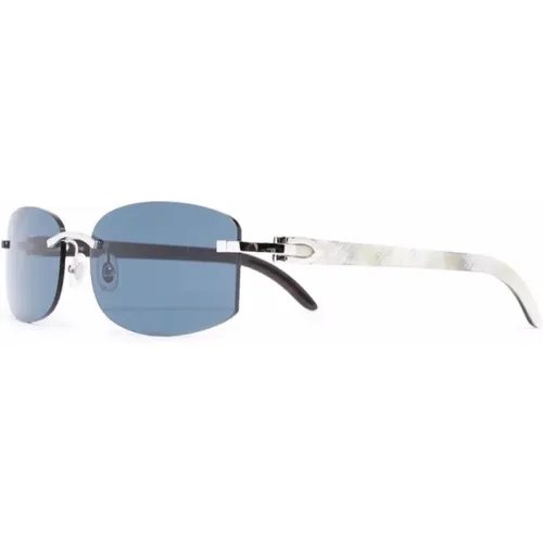 Silver Sunglasses with Original Case , female, Sizes: 60 MM - Cartier - Modalova