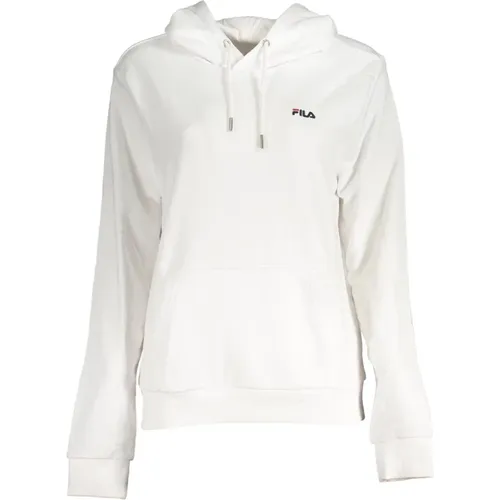 Weißer Kapuzenpullover mit Stickerei , Damen, Größe: S - Fila - Modalova