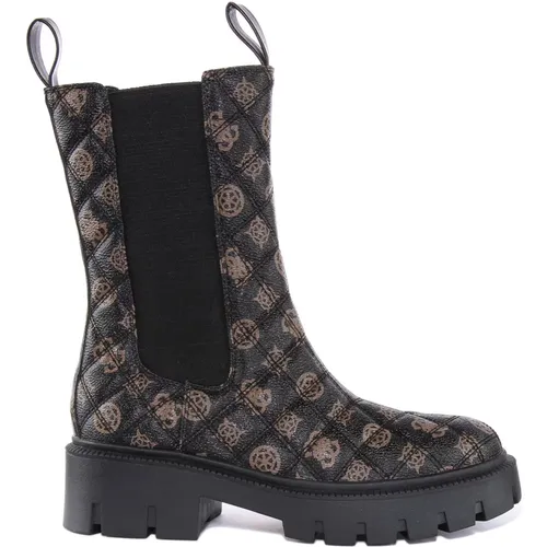 Quilted Ankle Boots Black Brown Women , female, Sizes: 3 UK, 5 UK, 4 UK - Guess - Modalova