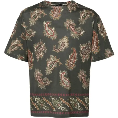 Printed Khaki Soho T-shirt , male, Sizes: S - ETRO - Modalova