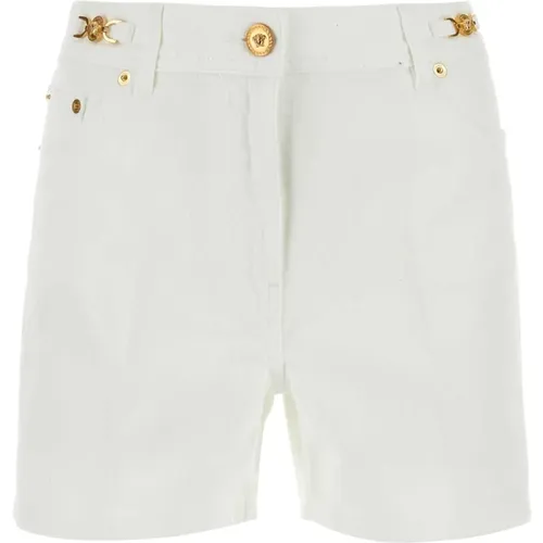 Stylische weiße Denim-Shorts - Versace - Modalova