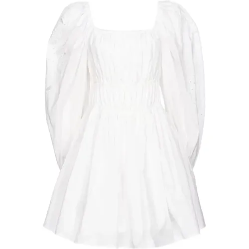 Rodeo-inspired cotton dress with balloon sleeves , female, Sizes: M, S, 2XS, XS - pinko - Modalova