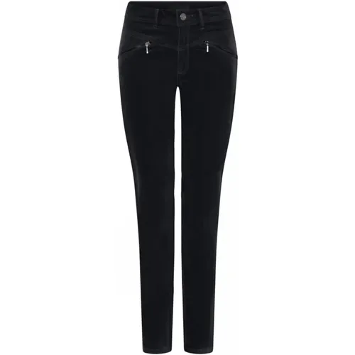 Velvet Pants with Zipper Details , female, Sizes: M, 3XL, S, 2XL, L, XL - C.Ro - Modalova