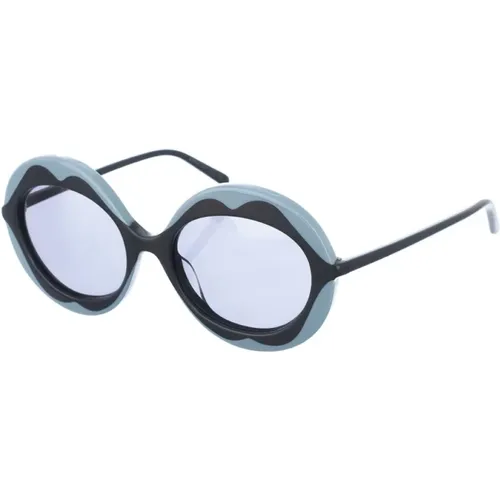 Ovale Blau-Graue Sonnenbrille , Damen, Größe: ONE Size - Marni - Modalova