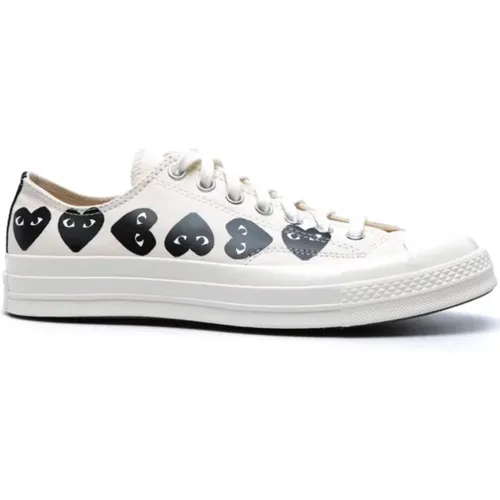 Heart Sneakers Cotton Low Lace , male, Sizes: 3 UK, 11 UK, 8 1/2 UK, 5 UK, 6 UK, 5 1/2 UK, 8 UK, 4 UK, 12 UK - Comme des Garçons Play - Modalova