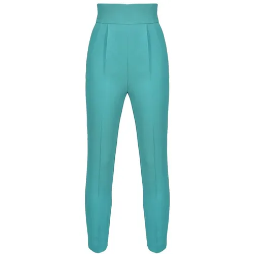 Teal Stretch-Crêpe Natalia Hose , Damen, Größe: S - pinko - Modalova